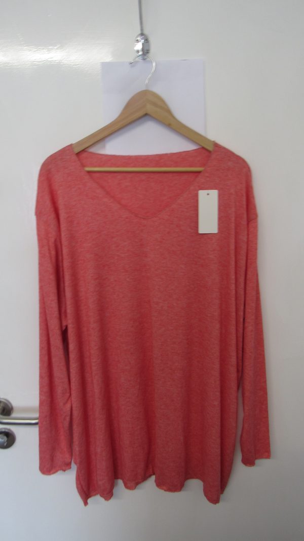New Coral V Neck Lightweight Jumper One Size fits sizes 18 20 22