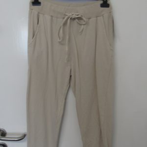 New Ladies Plain Joggers Beige One Size fits sizes 10 12 14 16 Size 1