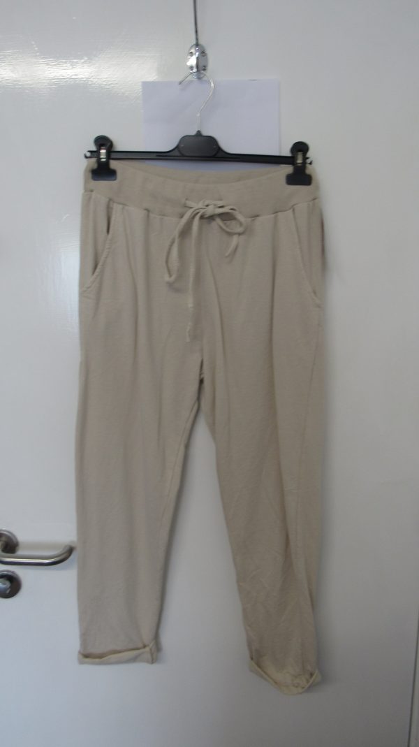New Ladies Plain Joggers Beige One Size fits sizes 10 12 14 16 Size 1