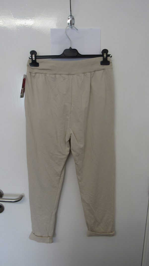 New Ladies Plain Joggers Beige One Size fits sizes 10 12 14 16 Size 1 - Image 6