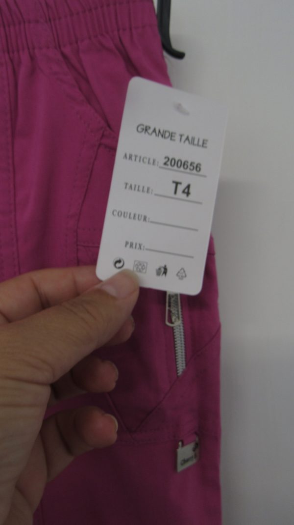 Cherry Berry Cerise Pink 3/4 length stretchy trousers Size T4 UK 14 - Image 5