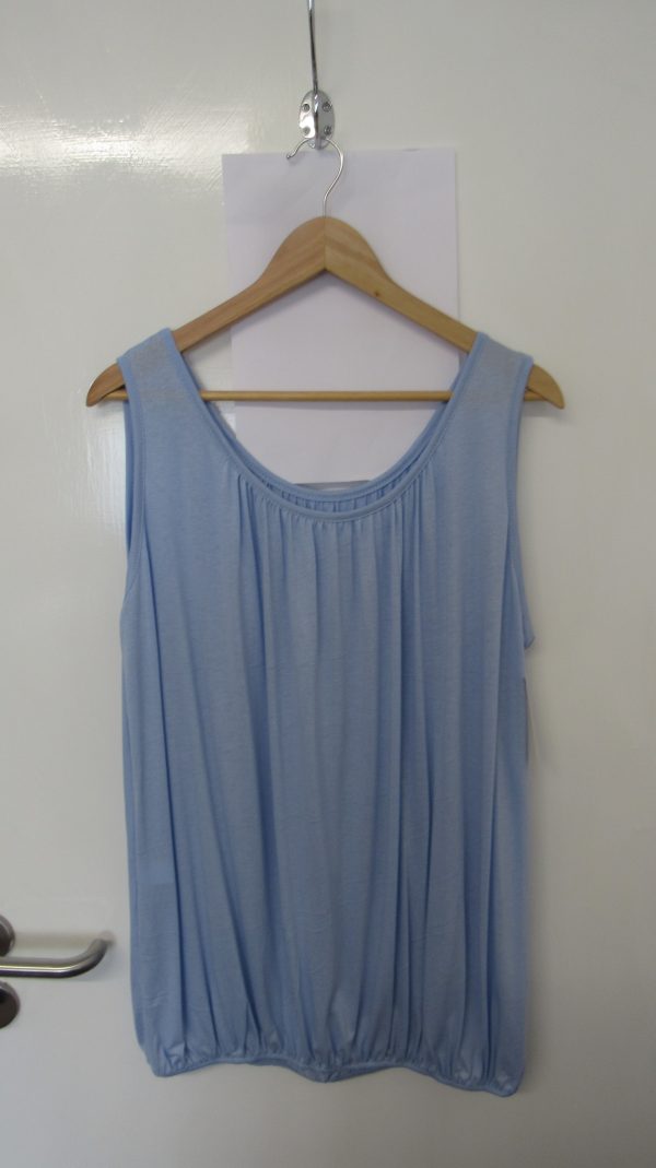 New Ladies Pale Blue Sleeveless Sun Top One size fits sizes 16 18 20 22 Plus Size