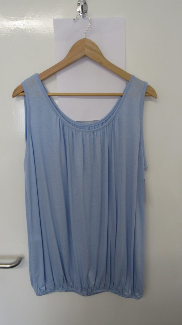 New Ladies Pale Blue Sleeveless Sun Top One size fits sizes 16 18 20 22 Plus Size - Image 2
