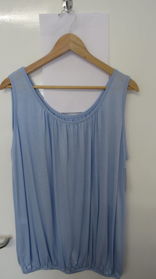 New Ladies Pale Blue Sleeveless Sun Top One size fits sizes 16 18 20 22 Plus Size - Image 3