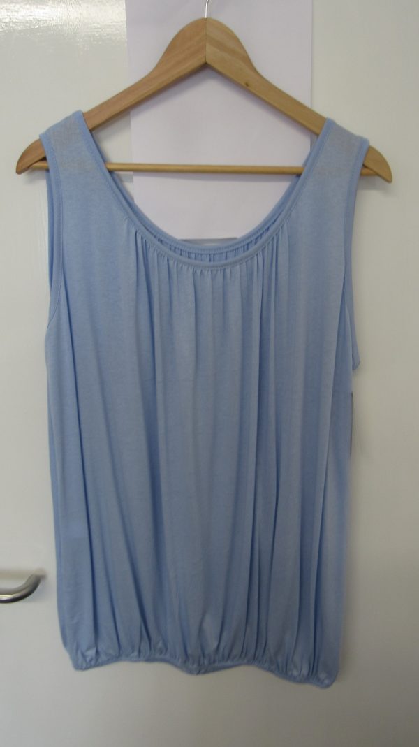 New Ladies Pale Blue Sleeveless Sun Top One size fits sizes 16 18 20 22 Plus Size - Image 4