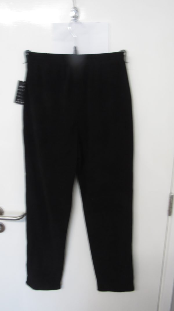 Cherry Berry Black Full Length Cord Velvet Feel Trousers Size T4 UK 14 - Image 7