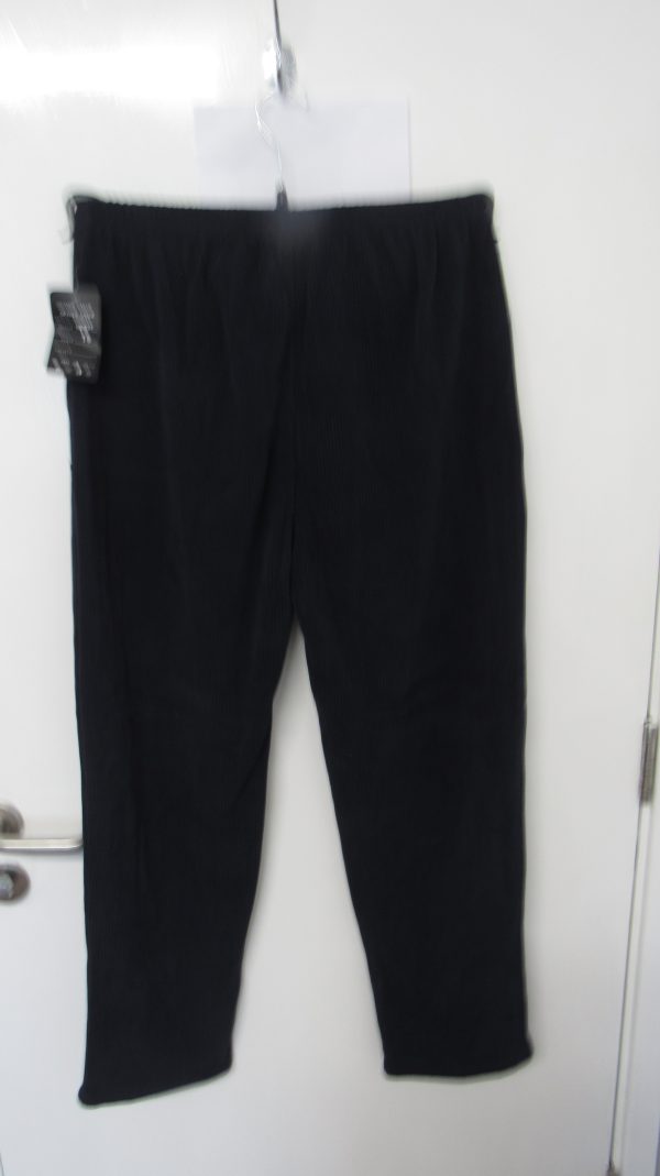 Cherry Berry Navy Blue Full Length Cord Velvet Feel Trousers Size T7 UK 20 - Image 6