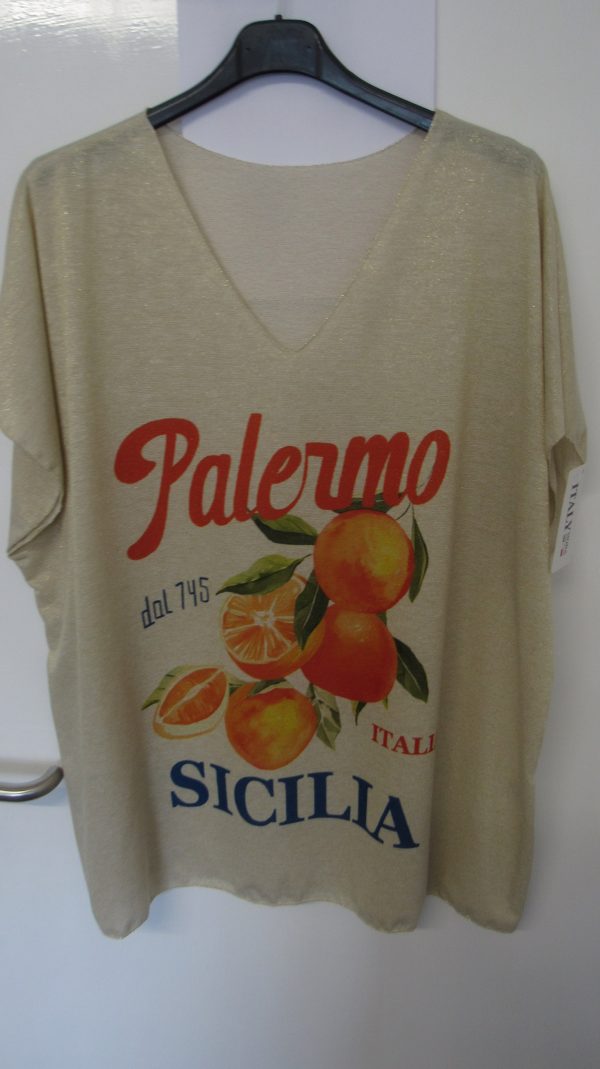New Ladies Orange V Neck Lightweight Jumper Top One Size fits sizes 18 20 22 - Image 2