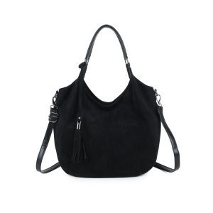 Black Shoulder Bag with Tassel