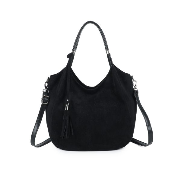 Black Shoulder Bag with Tassel