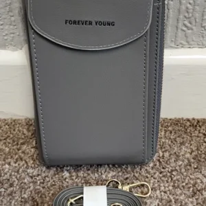 Grey Crossbody Bag – Phone Holder / Mini Purse