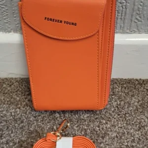 Orange Crossbody Bag – Phone Holder / Mini Purse