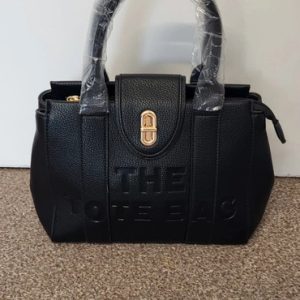 New Ladies Black Twist Lock Tote Bag