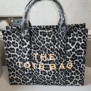 New Ladies Black Leopard Print Tote Bag