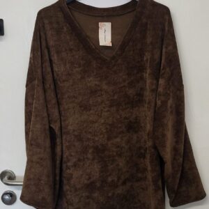 New Brown V Neck Soft Chanelle Jumper One Size fits sizes 18 20 22