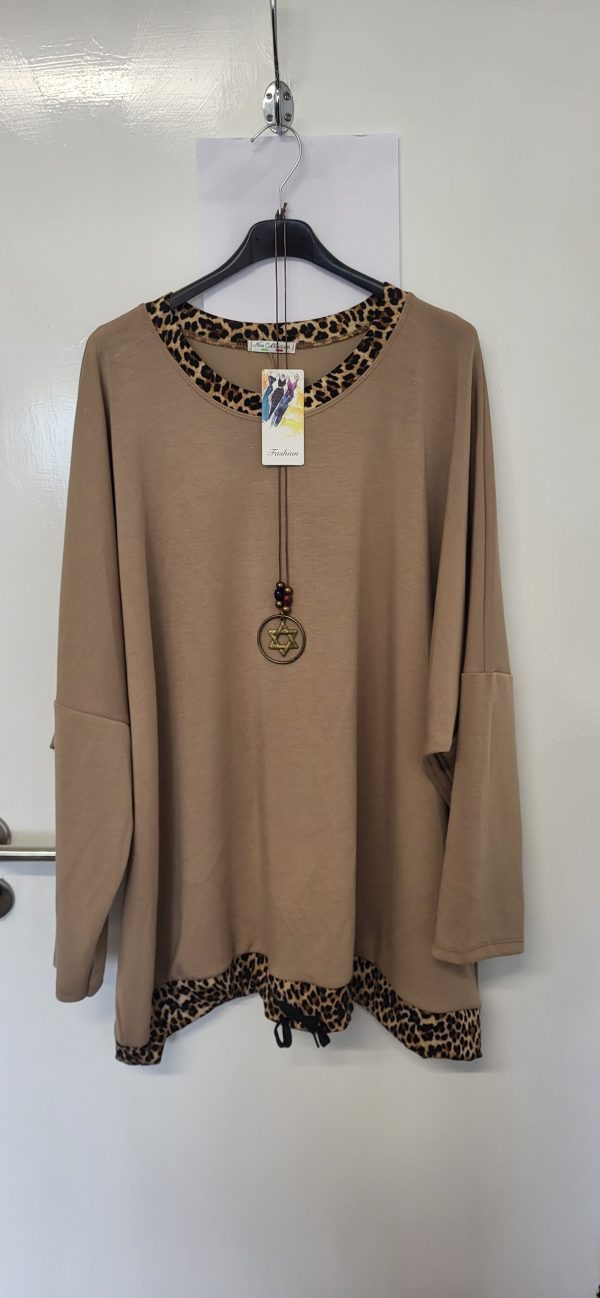 New Camel Oversized Tunic Top One Size fits sizes 20 22 24 26