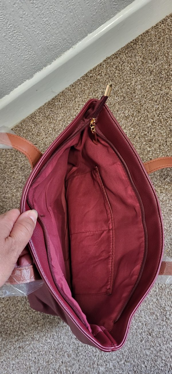 Burgundy Women's Shoulder Bag New - Image 6