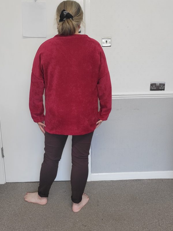 New Red V Neck Soft Chanelle Jumper One Size fits sizes 18 20 22 - Image 7