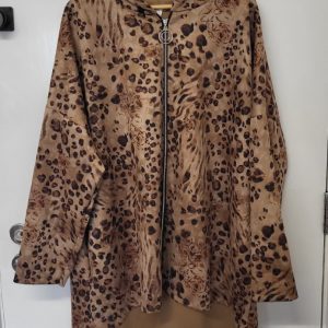 New Light Beige Animal Print Soft Jacket One Size fits sizes 18 20 22