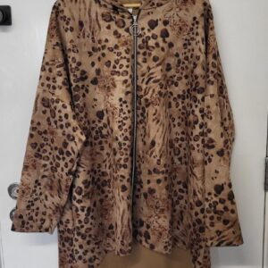 New Light Beige Animal Print Soft Jacket One Size fits sizes 18 20 22