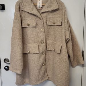 New Ladies Beige Gold Button Shacket One Size fits sizes 18 20 22 NON RETURNABLE