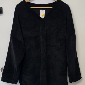 New Black V Neck Soft Chanelle Jumper One Size fits sizes 18 20 22