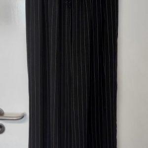 New Ladies Black Pin Stripe Wide Leg Trousers One Size fits sizes 18 20 22 24