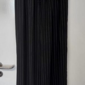 New Ladies Black Pin Stripe Wide Leg Trousers One Size fits sizes 18 20 22 24
