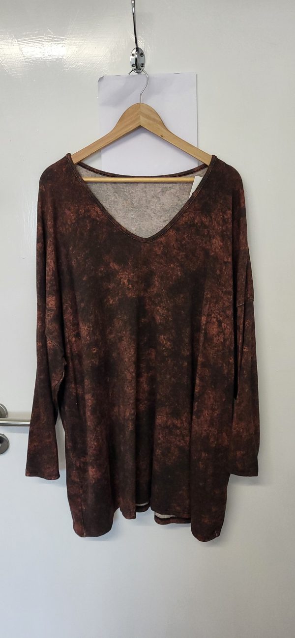 New Brown Pattern Soft Jumper One Size fits sizes 18 20 22 24