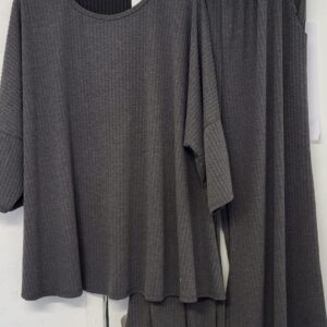 New Ladies Grey 2 Piece Set Trousers and Top One Size fits sizes 18 20 22