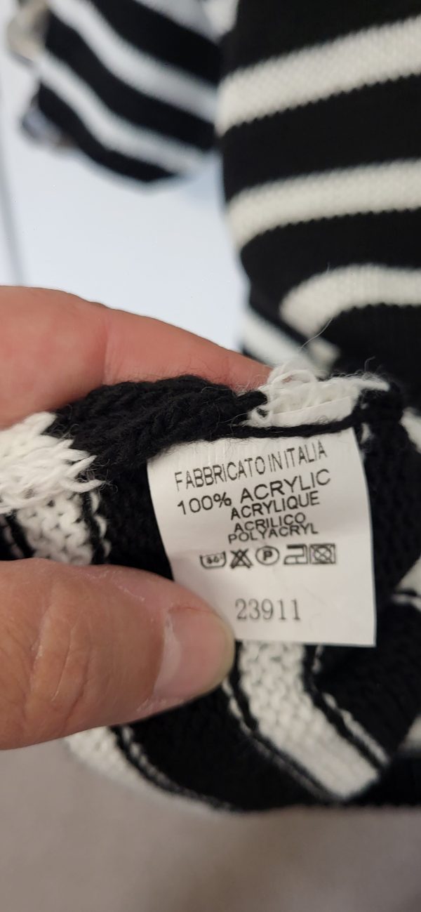 NEW Ladies Black White Stripe Jumper One Size Fits 18 20 22 24 - Image 4