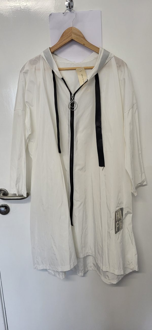 New Ladies Winter White Hope Plus Size Mac One size fits sizes 18 20 22 - Image 2