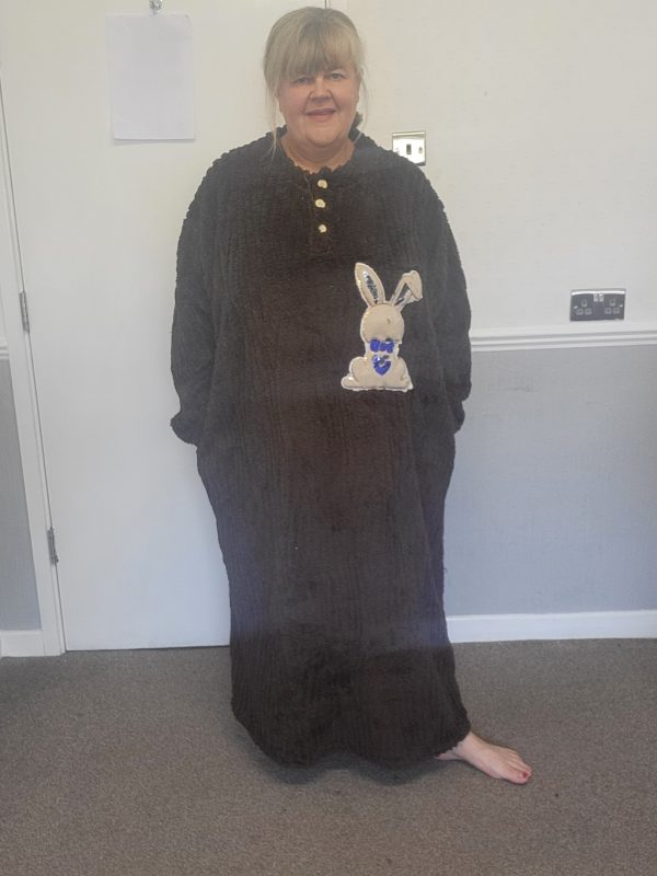 New Soft Brown Bunny Dressing Gown One Size fits sizes 18 20 22 24 - Image 7