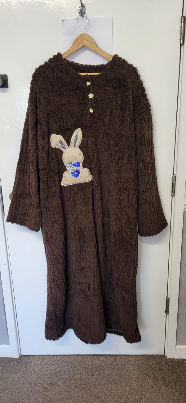 New Soft Brown Bunny Dressing Gown One Size fits sizes 18 20 22 24