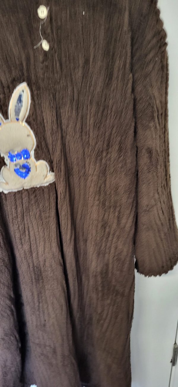 New Soft Brown Bunny Dressing Gown One Size fits sizes 18 20 22 24 - Image 4