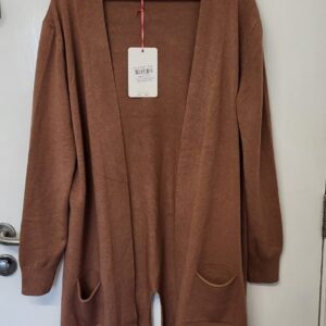 New Ladies Lighter Brown Soft Cardigan One Size fits sizes 16 18 20 22