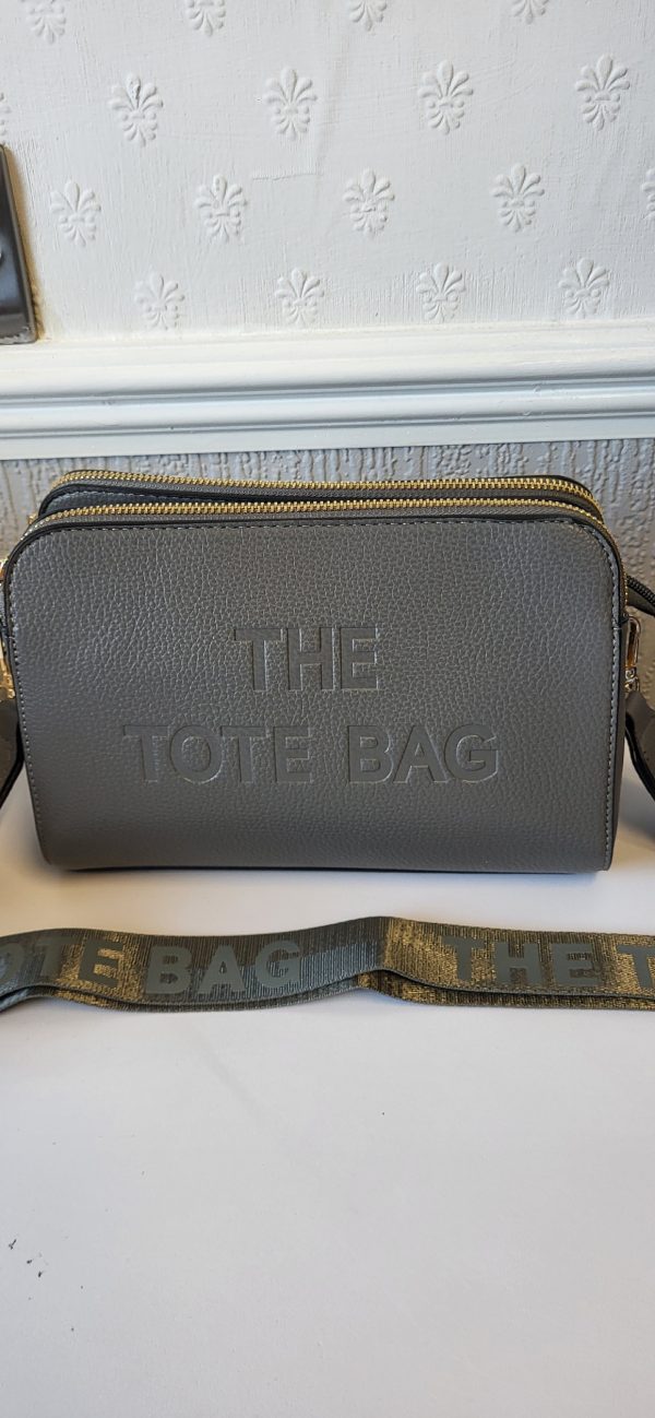Grey Triple Compartment Tote Bag New Ladies