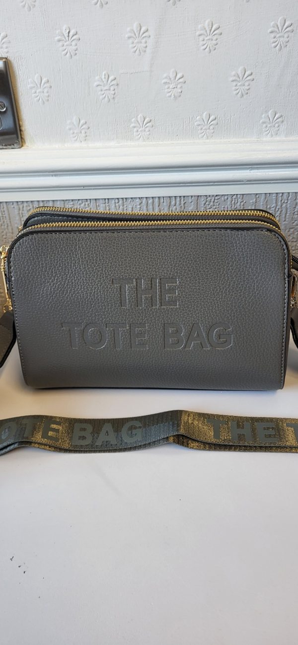 Grey Triple Compartment Tote Bag New Ladies - Image 2