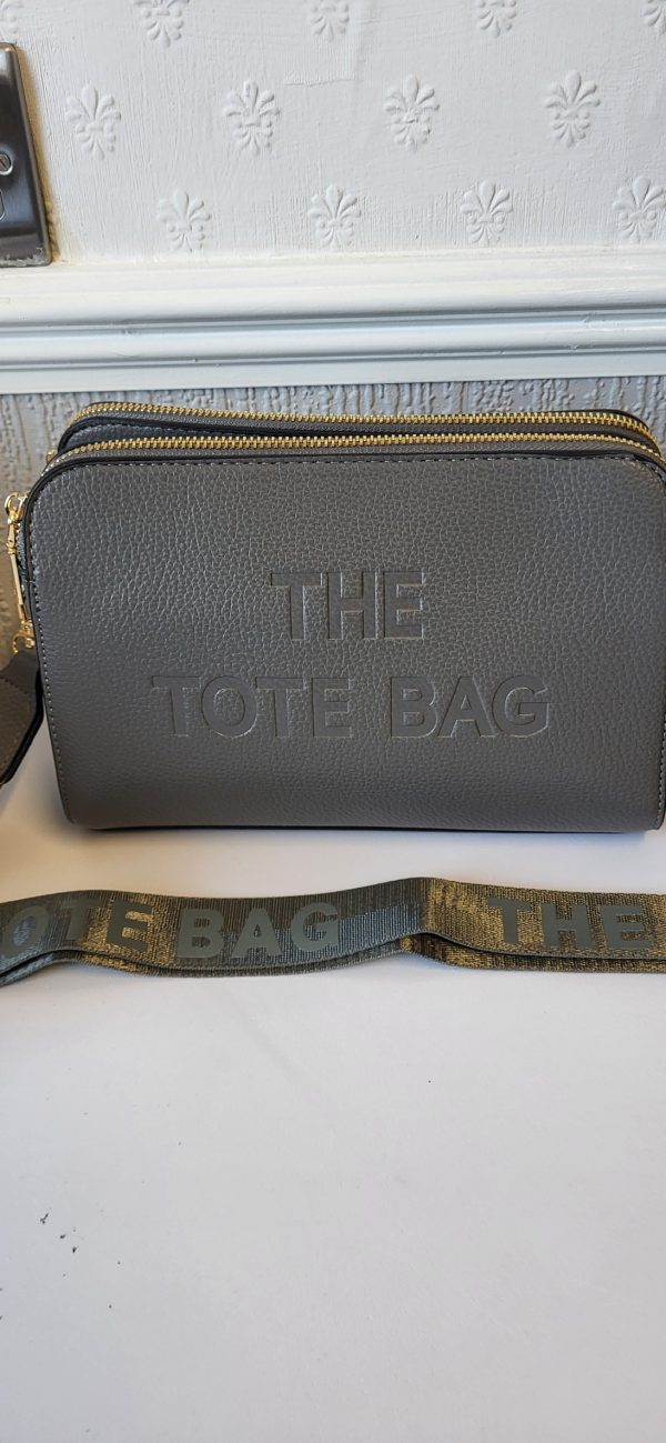 Grey Triple Compartment Tote Bag New Ladies - Image 3