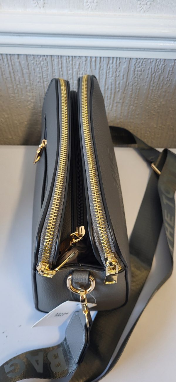 Grey Triple Compartment Tote Bag New Ladies - Image 4