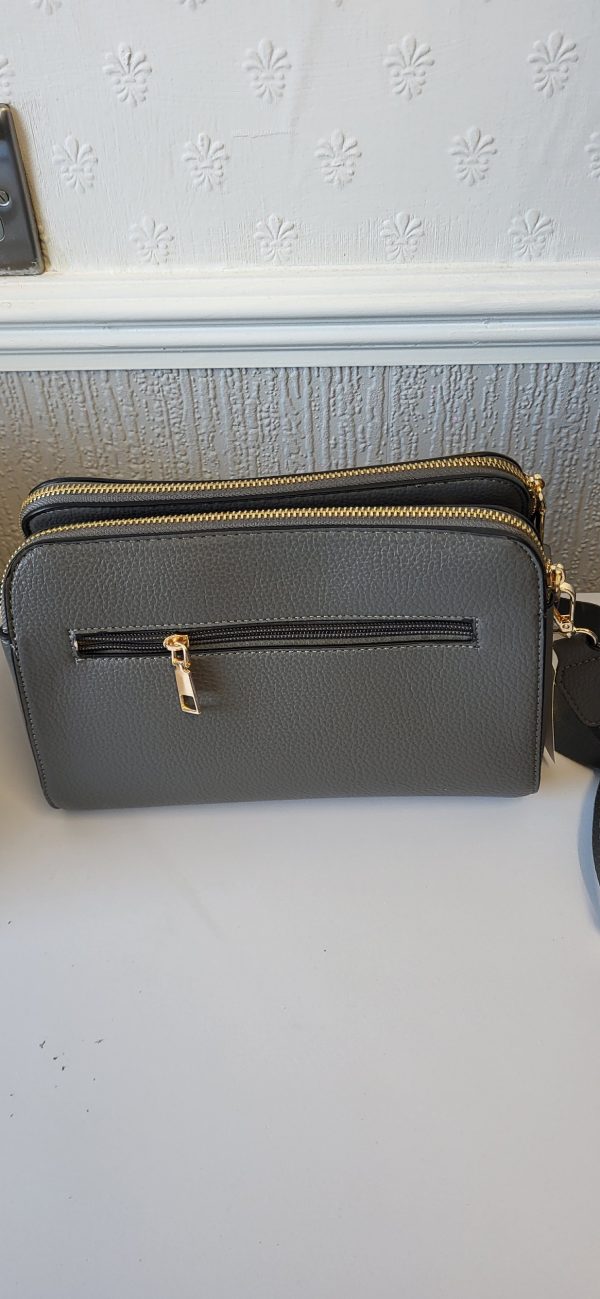 Grey Triple Compartment Tote Bag New Ladies - Image 5
