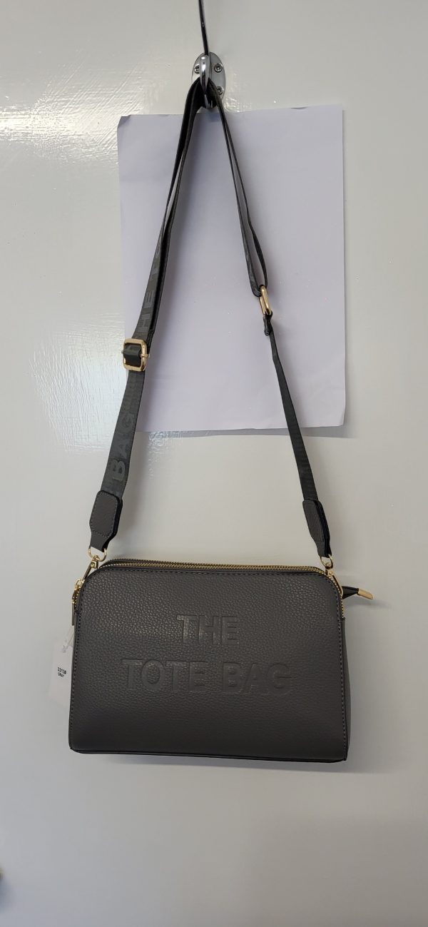 Grey Triple Compartment Tote Bag New Ladies - Image 6