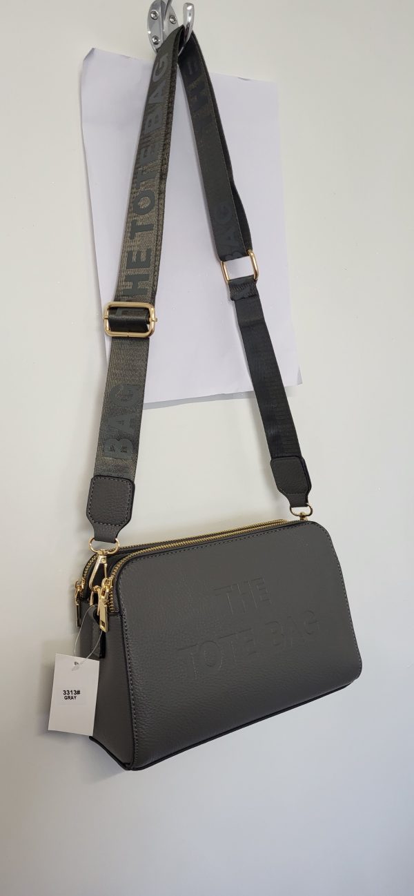 Grey Triple Compartment Tote Bag New Ladies - Image 7