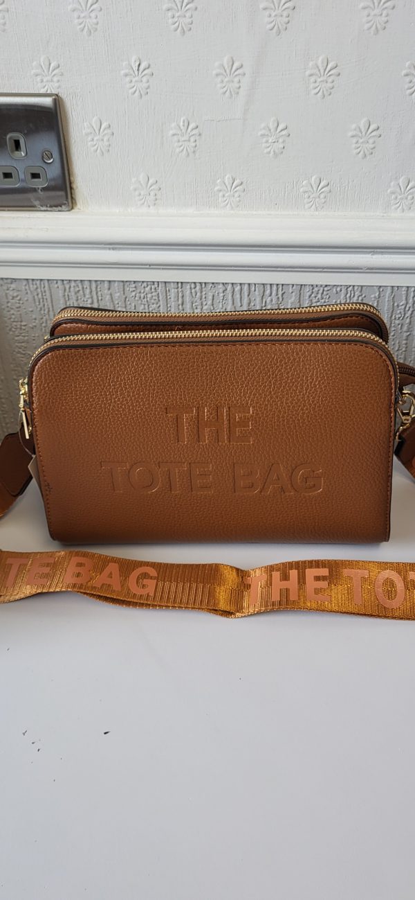Brown Triple Compartment Tote Bag New Ladies