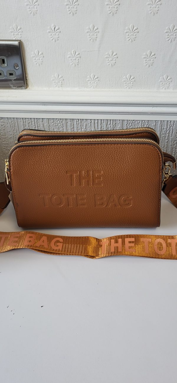 Brown Triple Compartment Tote Bag New Ladies - Image 2
