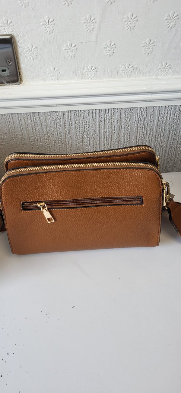 Brown Triple Compartment Tote Bag New Ladies - Image 5