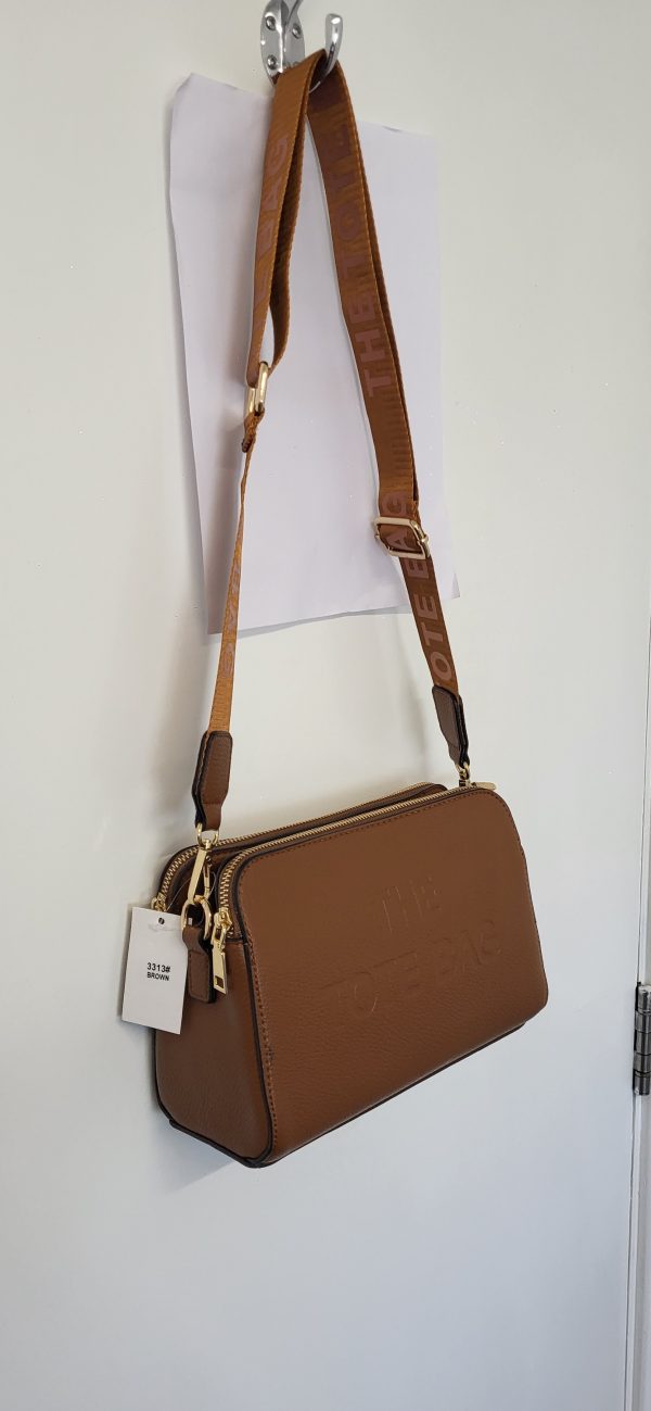 Brown Triple Compartment Tote Bag New Ladies - Image 7