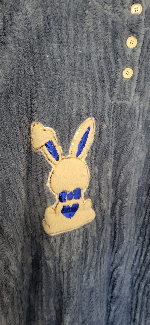 New Soft Denim Blue Bunny Dressing Gown One Size fits sizes 18 20 22 24 - Image 3