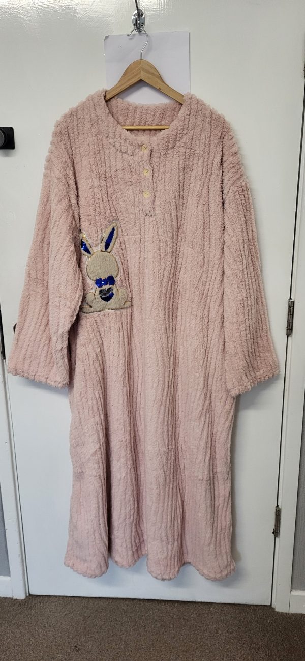 New Soft Pale Pink Bunny Dressing Gown One Size fits sizes 18 20 22 24