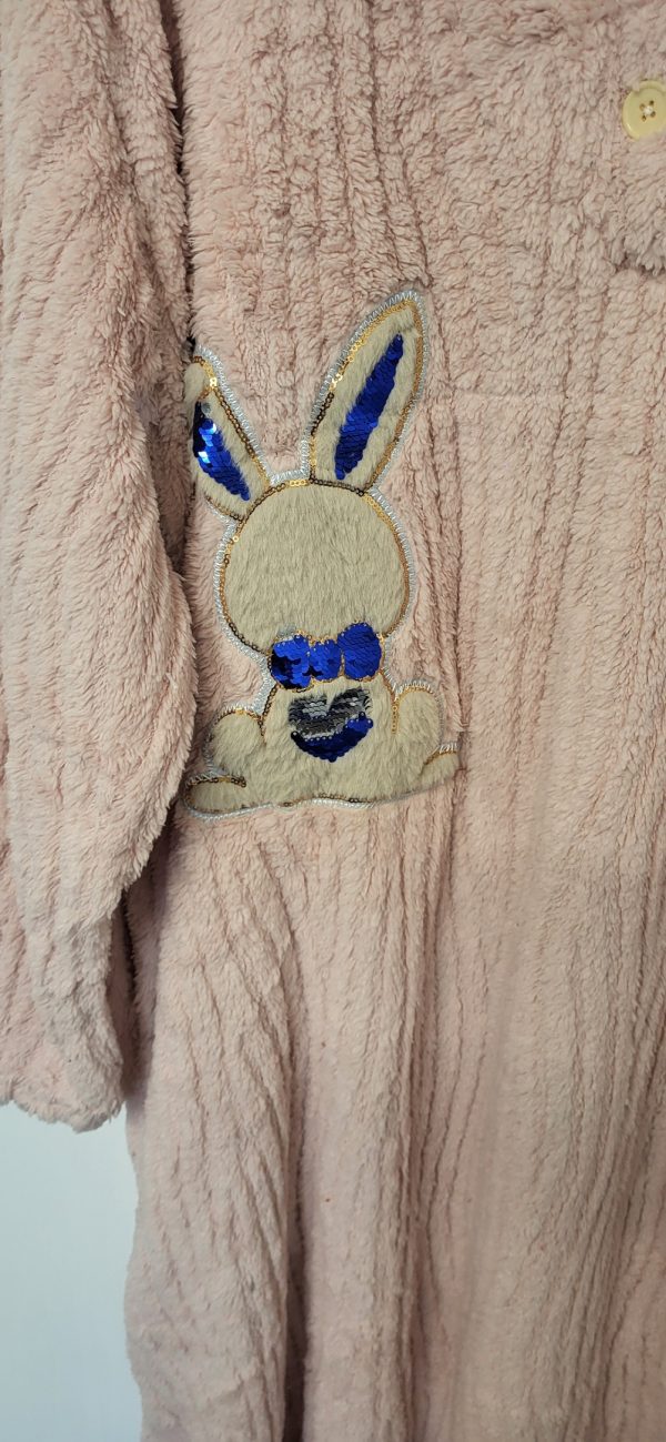 New Soft Pale Pink Bunny Dressing Gown One Size fits sizes 18 20 22 24 - Image 3